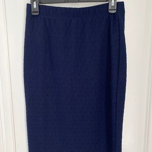 Aqua navy blue pencil fitted skirt